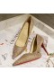 Christian Louboutin Kate Kamienkami Znížiť Čerpadlá 100 mm Semiš Béžová