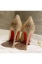 Christian Louboutin Kate Kamienkami Znížiť Čerpadlá 100 mm Semiš Béžová
