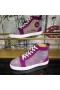 Christian Louboutin Louis Kamienkami High-top Tenisky Semiš a Kamienkami Fialová