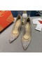Christian Louboutin Degrastrass 100mm Crystal Spike-Ozdobený Čerpadlá Oka Striebro