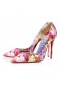 Christian Louboutin Iriza 100mm Čerpadlá Krepové Satin Kvitne Tlač Multicolor CL Topánky