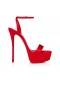 Christian Louboutin Loubi Kráľovná Alta 150 Mm Strappy Sandále Krepové Satin Loubi