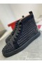 Christian Louboutin Louis Orlato High-top Tenisky Veau Velours a lakovanej Kože, Čierna