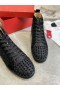 Christian Louboutin Louis Orlato High-top Tenisky Veau Velours a lakovanej Kože, Čierna