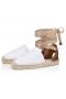 Christian Louboutin Nanou Čipky Cl Espadrily Olona Canva A Teľa Bianco