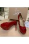 Christian Louboutin Červená Patent Fetish Peep 130 mm Čerpadlá CL Topánky