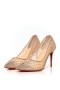 Christian Louboutin Follies Strass 85 mm Pumps Mesh and Suede Light Silk Nude