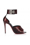 Christian Louboutin Lock Me Up Sandal 100 Mm Metallic Calfskin Brownie Red