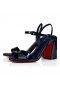 Christian Louboutin Miss Jane Sandal 85 Mm Sandals Pearlescent Patent Calf Leather Zaffiro