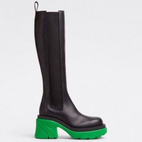 Bottega Veneta Flash Koleno-vysoké Topánky Zelené Podrážka Bottega Veneta Topánky