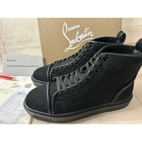 Christian Louboutin Adolon High-Top Tenisky Kožené Čierne Christian Louboutin Topánky
