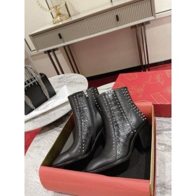 Christian Louboutin S Mojím Gitara Členková Obuv 65mm Alligator Plastický s Klincami Kožené Čierne
