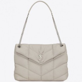 Saint Laurent Loulou Puffer Malá TaÅ¡ka Biela JahÅacie Saint Laurent TaÅ¡ky