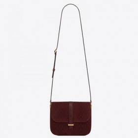 Saint Laurent Monogram Malou Aktovka Bordeaux Semiš
