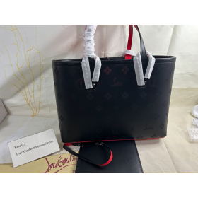 Christian Louboutin Východ Západ Cabata Tote Loubinthesky Teľacina Čierna