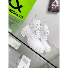 Dior D-Nárast Členok Boot Biela Technické Tkaniny Teľacina