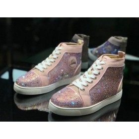Christian Louboutin Louis Kamienkami Ploché High-top Tenisky Drahokamu Zdobením Ružová