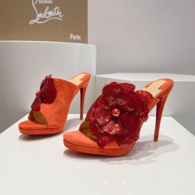 Christian Louboutin Submuline Tkaných 100 mm Semiš Orange