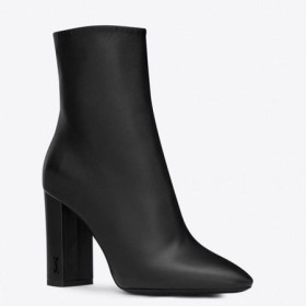 Saint Laurent Lou 95 MM Členková Obuv Black Jahňacie Saint Laurent Topánky