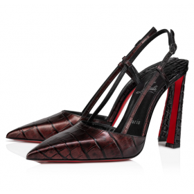 Christian Louboutin Condoroline Čerpadlá 100mm Kovové Alligator Teľa Kožené Hnedé