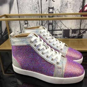 Christian Louboutin Louis Kamienkami Ploché High-top Mužov Tenisky Drahokamu Zdobením Multi