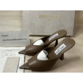 Jimmy Choo Maryanne 100MM Nappa Kože Sochárske Tkaných Čokoláda Topánky Jimmy Choo