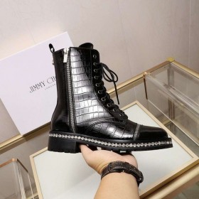 Jimmy Choo Älenok Boot Crystal Podrobne Plastický Kožené Äierne