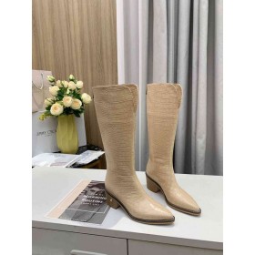 Jimmy Choo Koleno Boot 50mm Plastický Koža Béžová