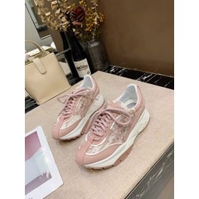 Jimmy Choo Čipky Tenisky Nízkej Top Ružová
