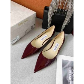 Jimmy Choo Láska Ploché lakovanej Kože Burgundsko