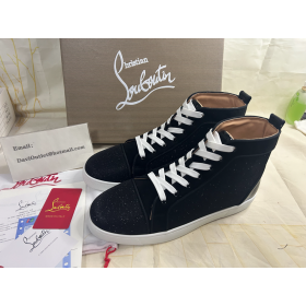 Christian Louboutin Louis Orlato High-Top Tenisky Usne a Textílie, Čierna