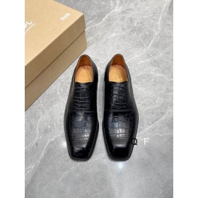 Christian Louboutin Capitano Oxford Krokodíla-Plastický Teľa Kožené Čierne