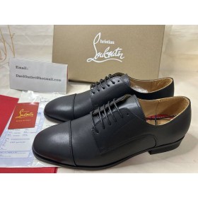Christian Louboutin Cortomale Derbies Teľa Kožené Čierne Christian Louboutin Topánky