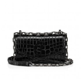 Christian Louboutin Loubi54 Mini Crossbody Taška Alligator Plastický Teľa Kožené Čierne