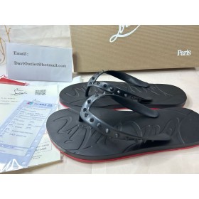 Christian Louboutin Loubi Flip Donna Ploché Čierne Gumené