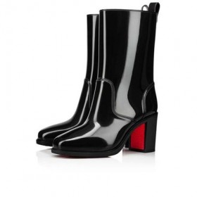 Christian Louboutin Vysoký Boot Loubirain 70 mm Čierne PVC