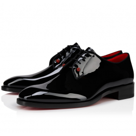 Christian Louboutin Chambeliss Night Strass Max Oxfords Patent Calf Leather Black