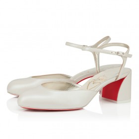 Christian Louboutin Jane Pump 55 Mm Pumps Pearlescent Nappa Leather Biancoronnade