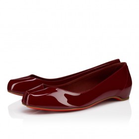 Christian Louboutin Marlougiela Ballerinas Patent Calf Leather Brownie