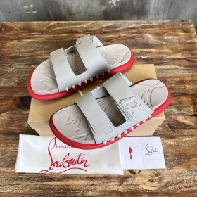 Christian Louboutin Men Strap Sandals Rubber Gray