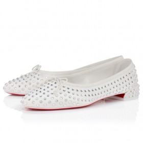 Christian Louboutin Sweetie Jane Strass Boum Ballerinas Crepe Satin Version Ivory 