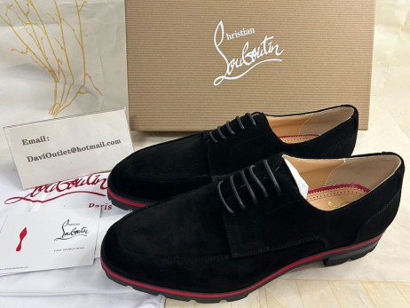 Christian Louboutin Davisol Derbies 가죽 검정 Christian Louboutin Shoes