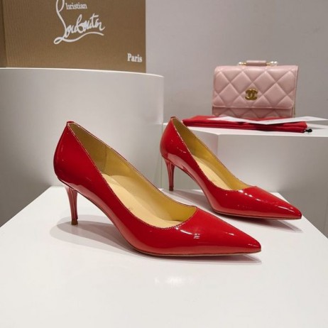 Christian Louboutin 케이 70mm 펌프는 특허 송아지를 가죽 빨간