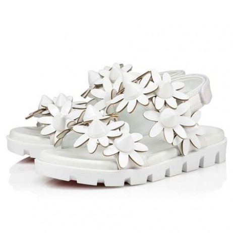 Christian Louboutin Bianco/bianco Nappa 가죽 샌들