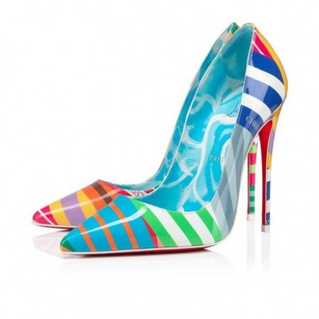Christian Louboutin 펌프,케이트 120mm 멀티/lin 블루색 가죽