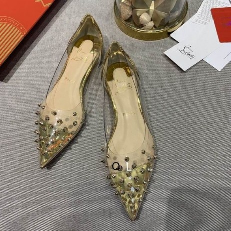 Christian Louboutin Collaclou 핀 명확한 평평한 장식 Pvc,금속 가죽 금