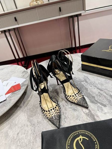 Christian Louboutin Mechante Reine 펌프 100mm 핀 특허 PVC 블랙