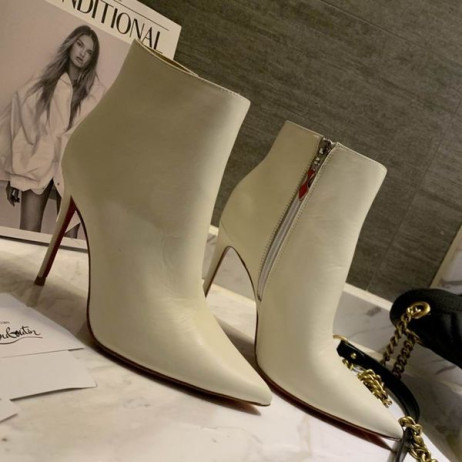 Christian Louboutin 이트 부티 발목 부츠 85mm 송아지 흰색