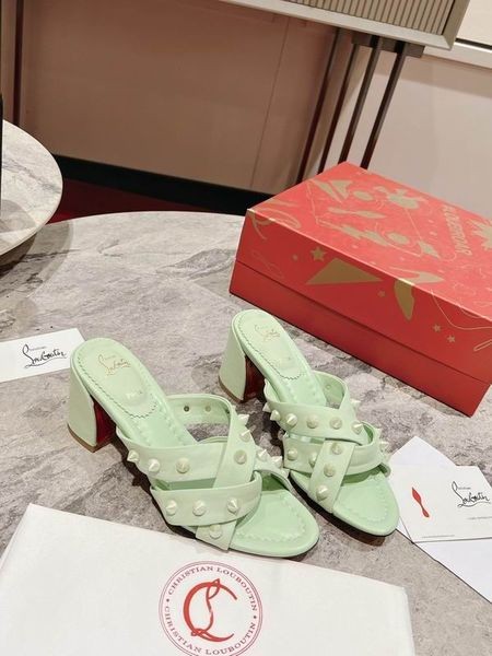 Christian Louboutin Spika 클럽 샌들 85mm Nappa 가죽 민트