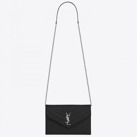 Saint Laurent 라틴어 거룩한 묵주 봉투 체인 느와르 지갑 가죽 Saint Laurent 가방